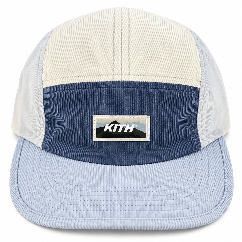 Kith & Kin Kith Corduroy 5 Panel Camp Cap Hat Blue Color Block Cotton OS